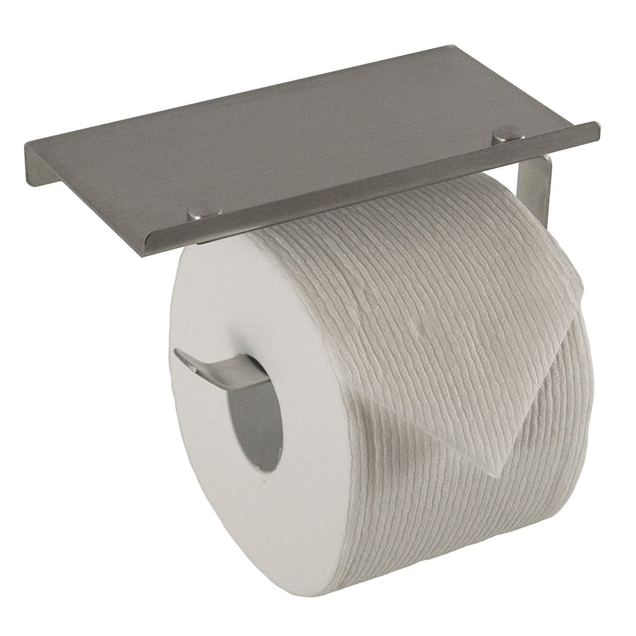 Better Homes & Gardens Toilet Paper Holder with Large Top Shelf, Satin  Nickel